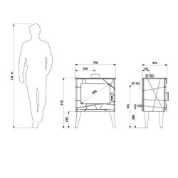 Usko Supra 7.3kW Estufa de leña