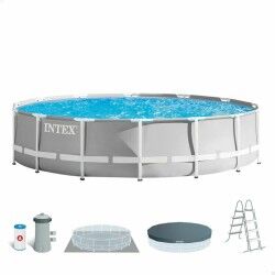 Piscina Desmontável Intex Prism Frame 457 x 107 cm 14.614 l Cinzento