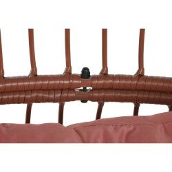 Poltrona de jardim DKD Home Decor 99 x 71 x 147 cm Metal Terracota Rotim sintético Branco