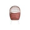 Poltrona de jardim DKD Home Decor 99 x 71 x 147 cm Metal Terracota Rotim sintético Branco