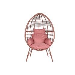 Poltrona de jardim DKD Home Decor 90 x 65 x 151 cm Metal Terracota Rotim sintético