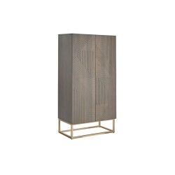 Armário DKD Home Decor 70 x 38 x 140 cm Dourado Madeira Cinzento escuro