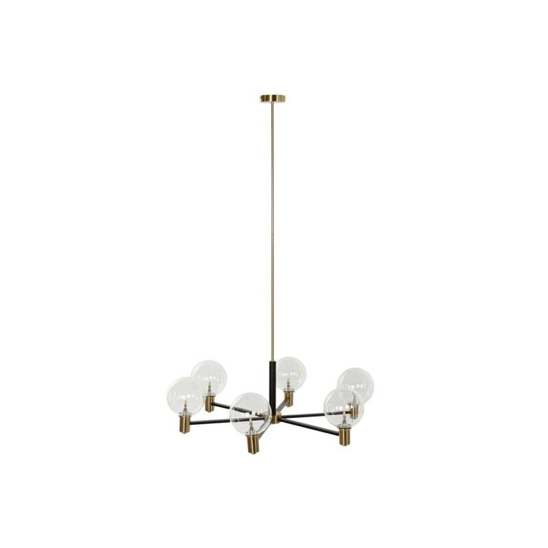 Candeeiro de teto DKD Home Decor 83 x 83 x 128 cm Cristal Preto Dourado Metal 9 W