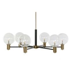 Candeeiro de teto DKD Home Decor 83 x 83 x 128 cm Cristal Preto Dourado Metal 9 W