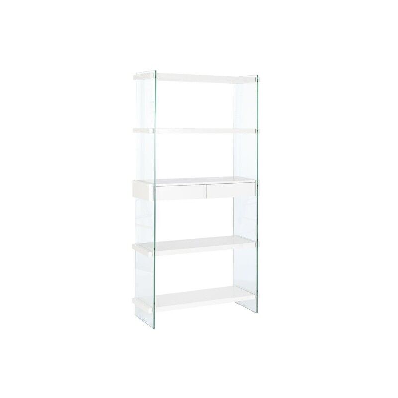 Estantería DKD Home Decor Blanco Transparente Cristal Madera MDF 90 x 35 x 180 cm (1) Estantería DKD Home Decor Blanco Transparente Cristal Madera MDF 90 x 35 x 180 cm (1)