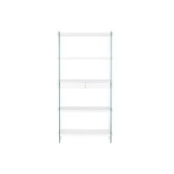 Estantes DKD Home Decor Branco Transparente Cristal Madeira MDF 90 x 35 x 180 cm (1)