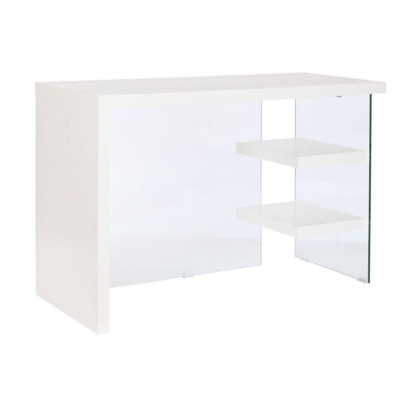 Desk DKD Home Decor White Transparent Crystal MDF Wood 120 x 50 x 76 cm Desk DKD Home Decor White Transparent Crystal MDF Wood 120 x 50 x 76 cm