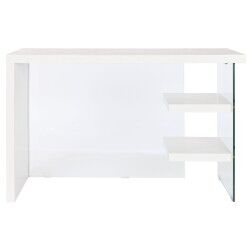Escritorio DKD Home Decor Blanco Transparente Cristal Madera MDF 120 x 50 x 76 cm