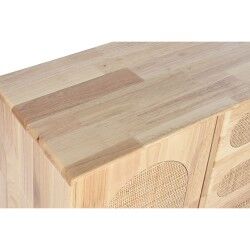 Aparador DKD Home Decor Natural Metal Rotim Madeira da borracha 73,5 x 35 x 78 cm