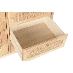 Aparador DKD Home Decor Natural Metal Rotim Madeira da borracha 73,5 x 35 x 78 cm