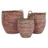 Conjunto de Cestas DKD Home Decor Pêssego Natural (3 Peças)