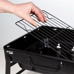 Barbacoa Portátil Aktive Rectangular Negro Acero 40 x 20 x 28 cm