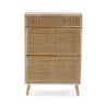 Shoe Rack Versa Vega Rattan Paolownia wood 25,5 x 106 x 70 cm