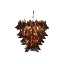 Candeeiro de teto Home ESPRIT Castanho Prateado Cristal Aço 25 W 80 x 80 x 80 cm