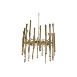 Candeeiro de teto Home ESPRIT Dourado Metal Aço 74 x 74 x 138 cm