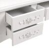 Toeletta Versa Bianco Legno Cristallo Legno MDF 40 X 144 X 90 CM