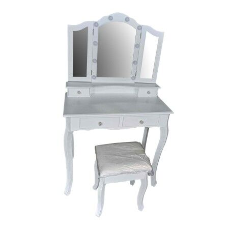 Coiffeuse Versa Blanc Bois MDF 40 x 139 x 80 cm