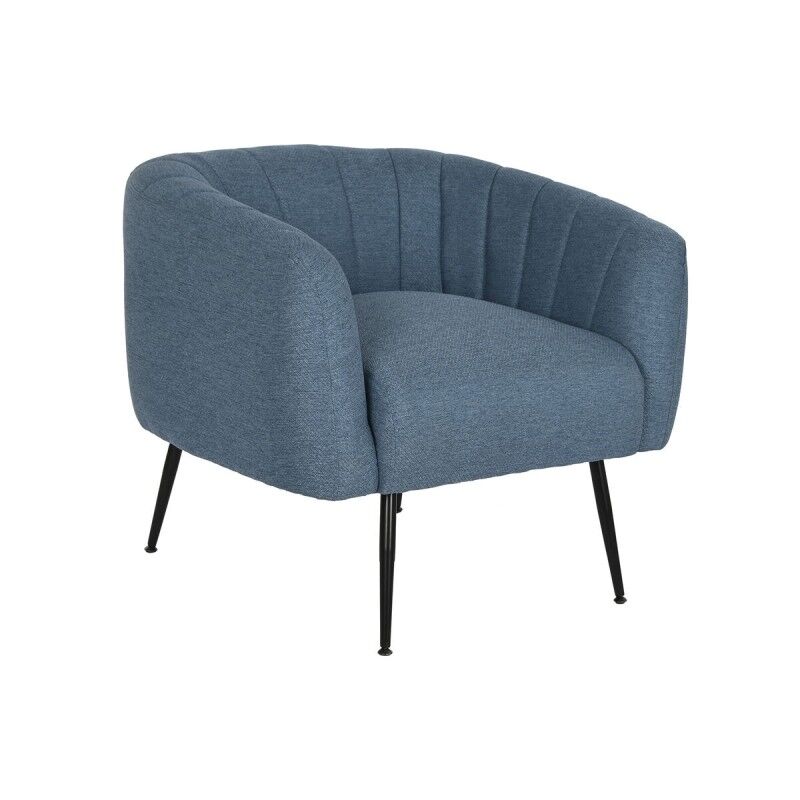 Poltrona DKD Home Decor Azzurro Nero Dorato Schiuma Legno Metallo 81 x 75 x 73 cm Poltrona DKD Home Decor Azzurro Nero Dorato Schiuma Legno Metallo 81 x 75 x 73 cm