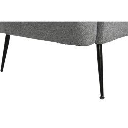 Divano DKD Home Decor Nero Grigio Schiuma Legno Metallo Velluto Scandi 129 x 75 x 73 cm