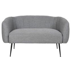 Divano DKD Home Decor Nero Grigio Schiuma Legno Metallo Velluto Scandi 129 x 75 x 73 cm