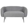 Divano DKD Home Decor Nero Grigio Schiuma Legno Metallo Velluto Scandi 129 x 75 x 73 cm