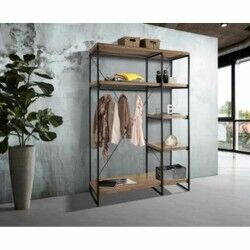Garde-robe DKD Home Decor Marron Noir Métal Bois de manguier 130 x 47 x 205 cm