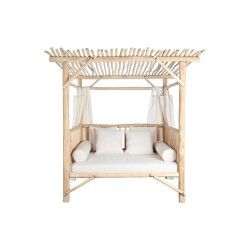 Lettino da giardino DKD Home Decor Bianco Naturale 200 x 180 x 200 cm