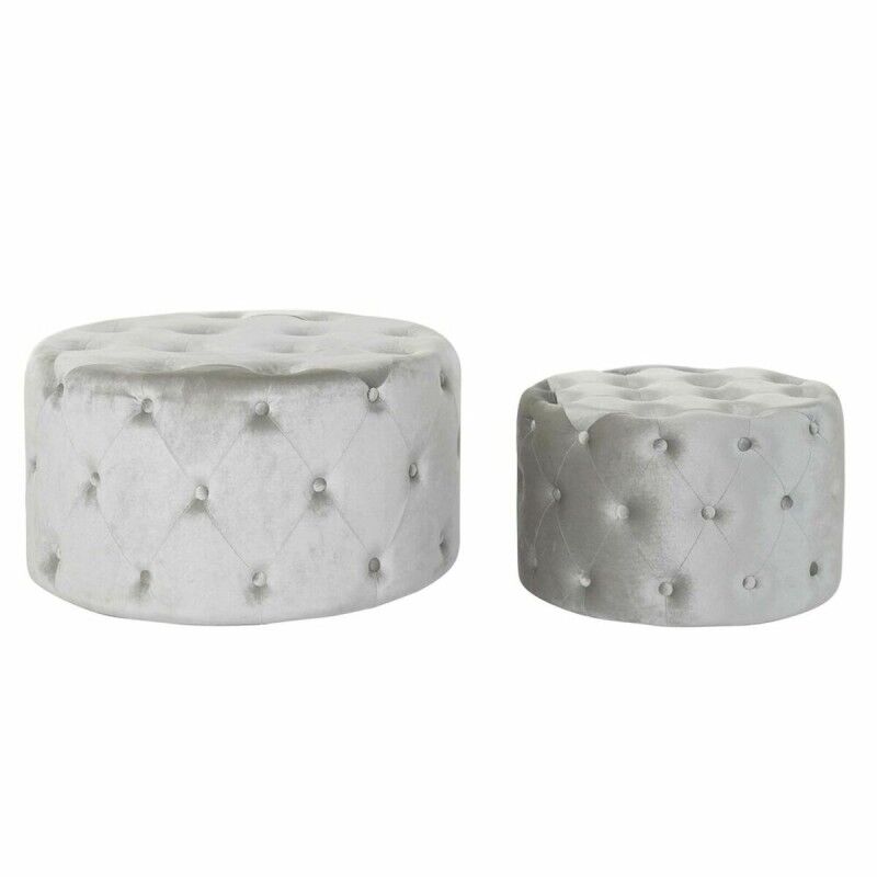Reposapiés DKD Home Decor Gris Terciopelo Madera MDF (80 x 80 x 43 cm) (58 x 58 x 37 cm) (2 pcs) Reposapiés DKD Home Decor Gris Terciopelo Madera MDF (80 x 80 x 43 cm) (58 x 58 x 37 cm) (2 pcs)
