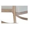 Cadeira de baloiço DKD Home Decor Bege Natural Linho Madeira da borracha 66 x 85 x 81 cm