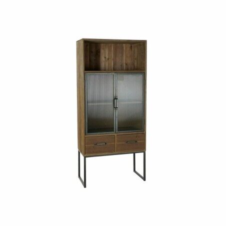 Armário DKD Home Decor Preto Madeira Metal Cristal (70 x 34.5 x 160 cm)