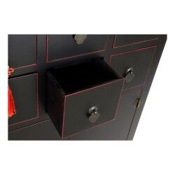 Cajonera DKD Home Decor Negro Rojo Multicolor Abeto Madera MDF Oriental 63 x 27 x 101 cm