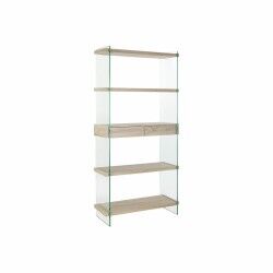 Scaffale DKD Home Decor 90 x 35 x 180 cm Cristallo Naturale Legno Trasparente Legno MDF