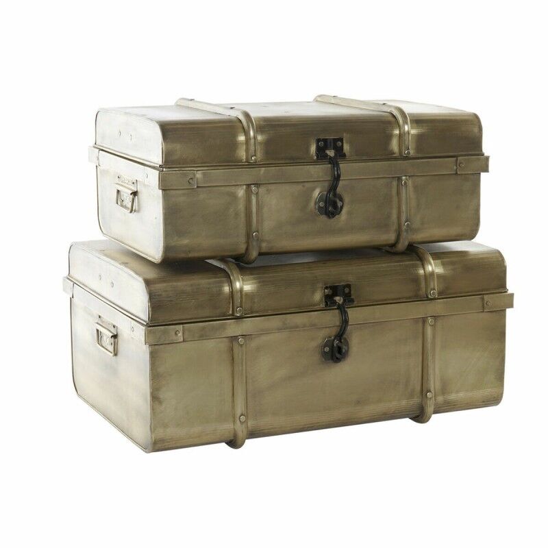 Baú DKD Home Decor Metal (68 x 42 x 31 cm) (58 x 35.5 x 25 cm) (2 pcs) Baú DKD Home Decor Metal (68 x 42 x 31 cm) (58 x 35.5 x 25 cm) (2 pcs)