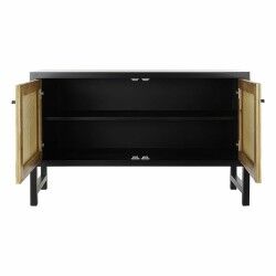 Sideboard DKD Home Decor   Black Natural Rattan Fir 120 x 38 x 76 cm