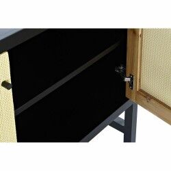 Aparador DKD Home Decor   Negro Natural Ratán Abeto 120 x 38 x 76 cm