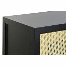 Sideboard DKD Home Decor   Black Natural Rattan Fir 120 x 38 x 76 cm