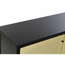 Aparador DKD Home Decor   Negro Natural Ratán Abeto 120 x 38 x 76 cm