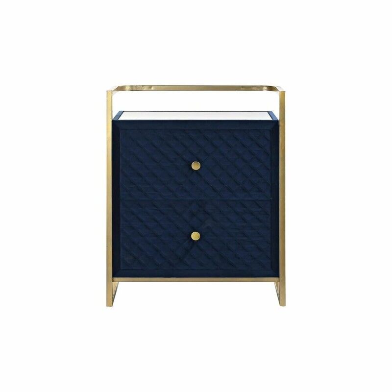 Nightstand DKD Home Decor 60 x 35 x 74 cm Crystal Blue Golden Nightstand DKD Home Decor 60 x 35 x 74 cm Crystal Blue Golden