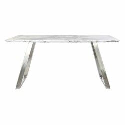 Mesa de Jantar DKD Home Decor Aço Branco 160 x 90 x 76 cm Madeira MDF