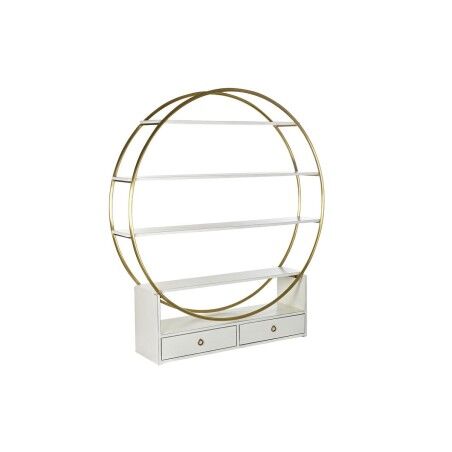 Regal DKD Home Decor 160 x 35 x 180 cm Gold Metall Weiß Pappel
