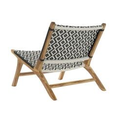 Havestol DKD Home Decor Weiß Schwarz natürlich PVC Teakholz 65 x 80 x 68 cm