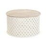 Tavolino da Caffè DKD Home Decor Bianco Naturale Alluminio Legno di mango 81 x 81 x 45 cm