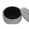 Banqueta DKD Home Decor   Natural Madera Poliéster Gris claro (80 x 80 x 43 cm)