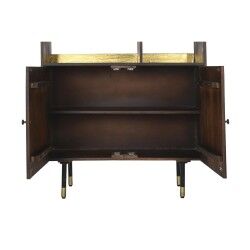Scaffale DKD Home Decor Nero Dorato Metallo Marrone scuro Legno di mango 4 Mensole (90 x 35 x 200 cm)