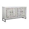 Credenza DKD Home Decor Bianco Beige Grigio Multicolore Ceramica Legno di mango 150 x 38 x 80 cm