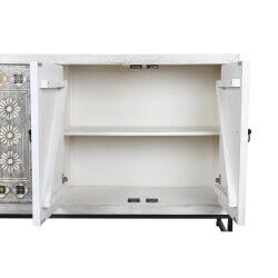 Credenza DKD Home Decor Bianco Beige Grigio Multicolore Ceramica Legno di mango 150 x 38 x 80 cm