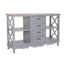 Credenza DKD Home Decor Grigio Naturale Legno di paulownia Legno MDF 132 x 40 x 84.5 cm 132 x 40 x 84,5 cm