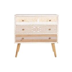 Cómoda DKD Home Decor Abeto Natural Algodão Branco (80 x 35 x 80 cm)