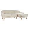 Divano Chaise Longue DKD Home Decor Crema Legno d'albero della gomma 226 x 144 x 84 cm