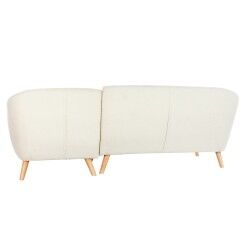 Divano Chaise Longue DKD Home Decor Crema Legno d'albero della gomma 226 x 144 x 84 cm